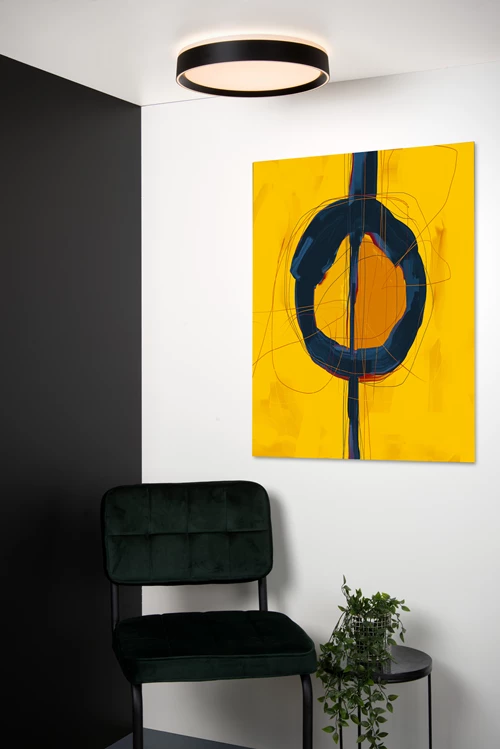 Lucide NURIA - Plafonnier - Ø 30 cm - LED 3 StepDim - 1x18W 2700K - Noir - ambiance 1